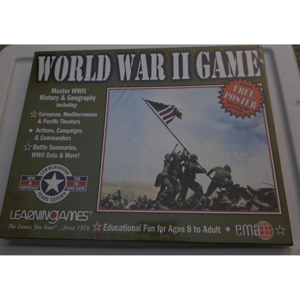 World War II Learning Games Commemorative Edition EMA Battle Map NEW E7 Sealed